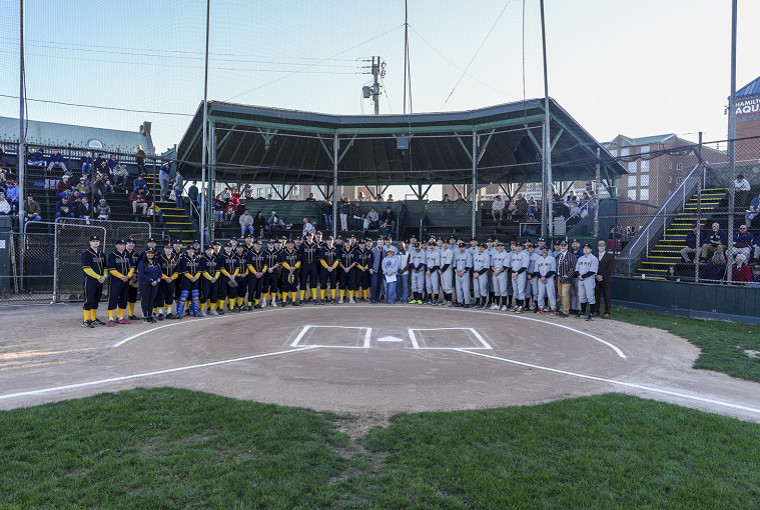 A group of Army and Navy baseball players
